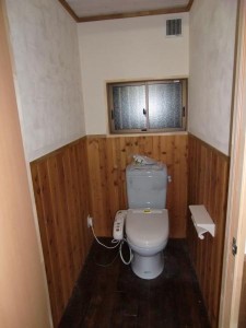 トイレ、柴栗のフロアーは、ナグリ使用です